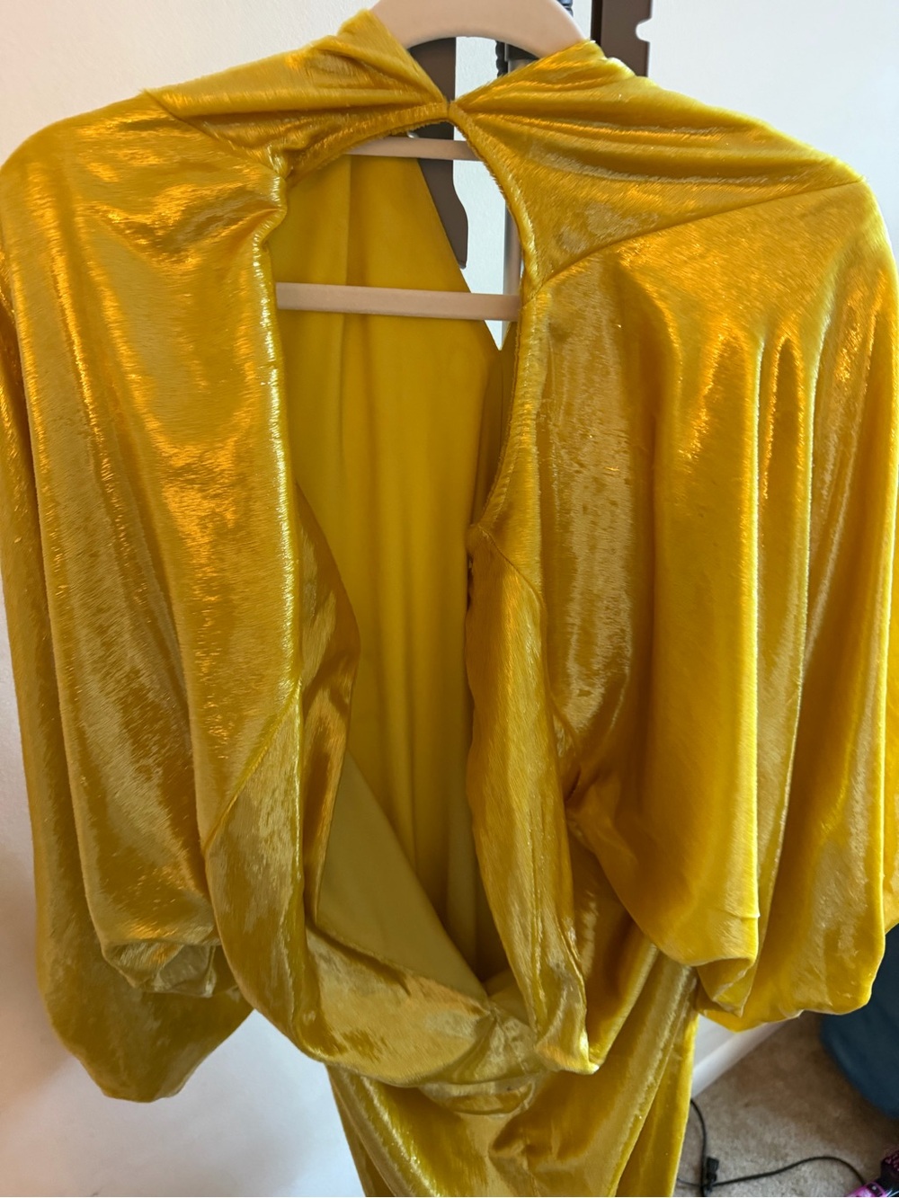 yellow backless dress asos Golden Velvet lace trim Alyssa | A Line Color:Emerald green this dress effortlessly combines
